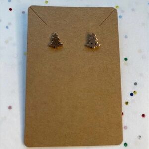 Christmas Tree Rose Gold Stud Earrings